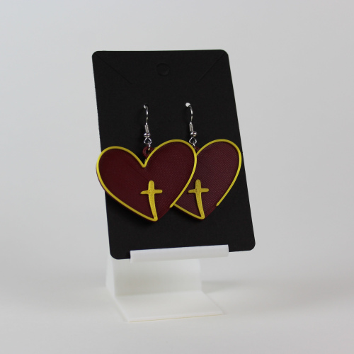 Wolves Heart & Cross Earrings