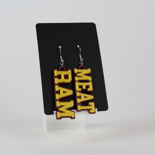 Ram Meat Word Earrings