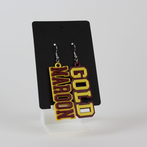 Maroon & Gold Word Earrings