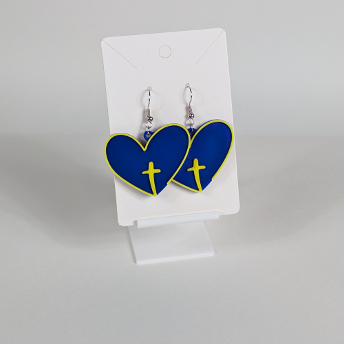 Rams Heart & Cross Earrings