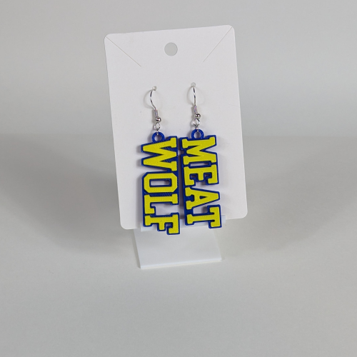 Wolf Meat Word Earrings